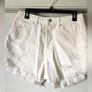 White distressed high waisted shorts By~ Wild Fable